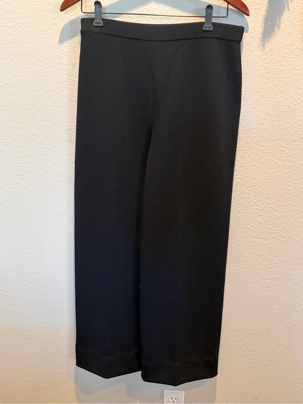 St. John Collection Black Wide-Leg Knit Pants Women’s 8
